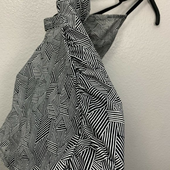 Isabel Maternity Geometric Tankini Swim Top Criss Cross Back - Picture 3 of 11